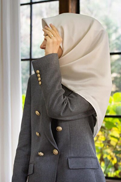 Vissona %100 Twill İpek Düz Ekru Renkli Daha Tok Exclusive Serisi 90x90 Eşarp...