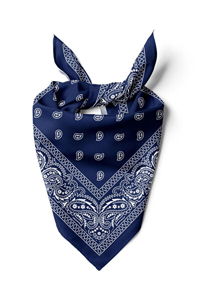Modabutik E60 NAVY BLUE ŞALLI BANDANA DG12186