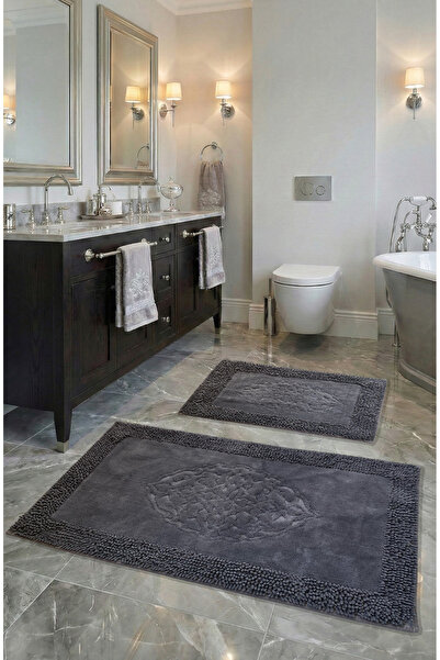 FeelHome مجموعة سجادة حمام فائقة النعومة وفائقة الامتصاص من Pamukkent مكونة م...