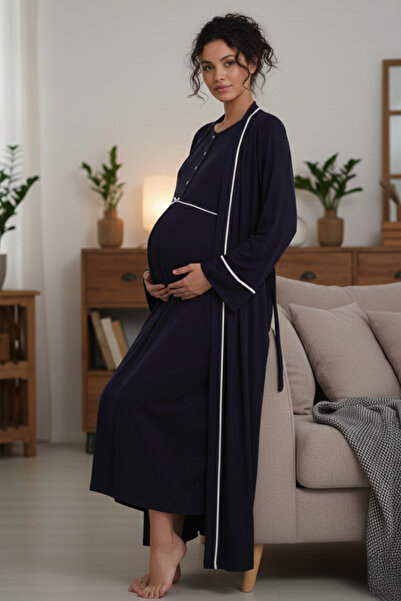 big mama Yazlık Hamile, Lohusa ve Emzirme 2'li Gecelik Sabahlık Takımı - Beya...