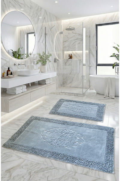 FeelHome Set de 2 covoare de baie ultra luxoase din bumbac 100% moale, super ...