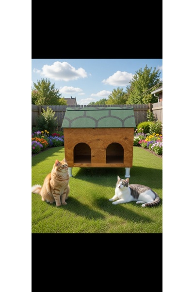 legenbrand Kedi evi, Dış mekan Kedi, Evi Su geçirmez Kedi Kulübesi, Çift, İki...
