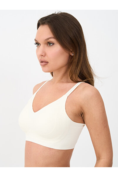 ALYA UNDERWEAR Women's Ribbed Fabric Flexible Non-Wired Lightly Padded Remova...