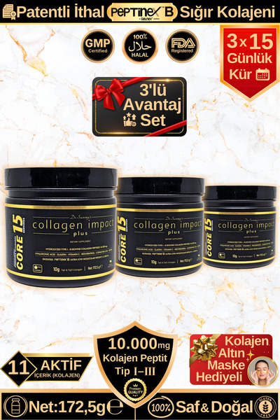 Dr.Sammy's Collagen Impact Plus Core 15 - 3'lü Avantaj Set Tip 1-3 Hidrolize ...