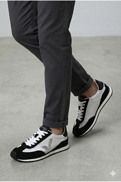 Lufian 112230276 Gaban Men's Genuine Leather Classic Sneaker Black