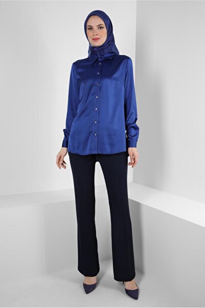 Alvina BUTTONED SATIN BLUZ 43755