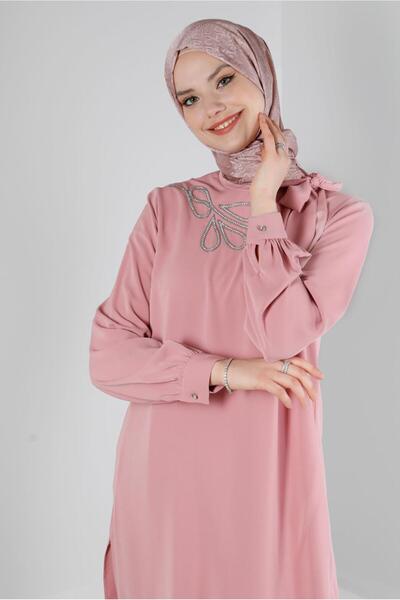 Alvina تونيك مطبوع بالحجر مع تفاصيل ربط على الرقبة 43534