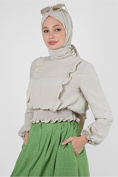 Alvina بلوزة مزخرفة بتفاصيل مكشكشة 43551