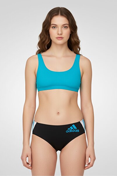 adidas بيكيني بشعار العلامة التجارية للنساء، أسود