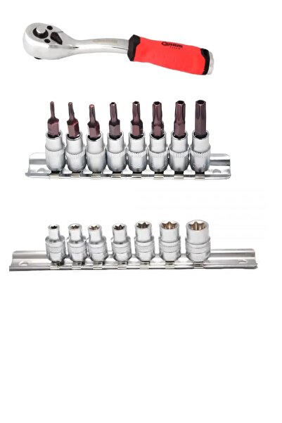 HakanTorna Arm 1/4 Socket Ratchet Handle 72 Tooth Hole Torx Bits End Set 1/4 ...
