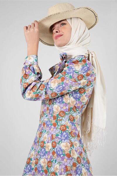 Alvina ROCHIE CRAVATĂ CU GULER DE FLORI 42908