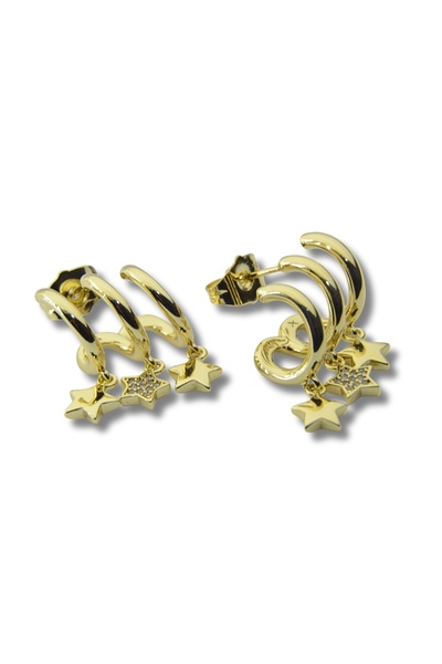 Stylish Nail Earrings with Multiple Ring Looks
