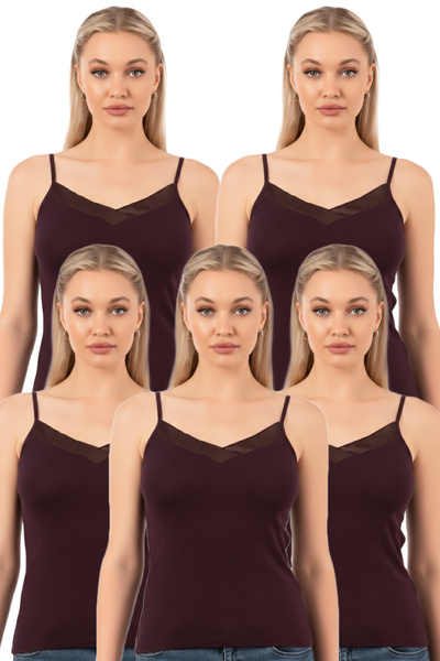 ÖZKAN underwear Özkan 2040 5 pachete pentru femei, guler din satin de viscoză...