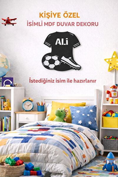 Taşteks Kişiye Özel Futbol Forması MDF Duvar Dekoru – Çocuk Odası Tablosu