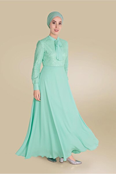 Alvina Collar Tie Lace Dress 40522