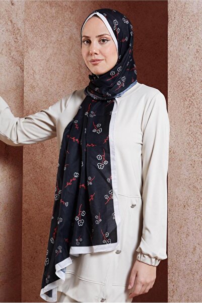 Alvina Alvina 7469 Model Flower Patterned Shawl