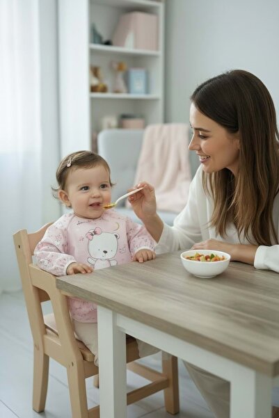 Malkoç bebe طقم مريلة أطفال مزدوجة مع أكمام وأربطة باللون الوردي