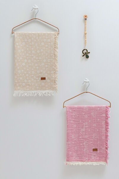 Caramell طقم بطانية موسلين مزدوجة أساسية مع حامل لهاية، مجموعة من ثلاث قطع - ...