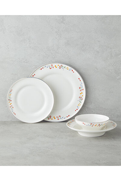 English Home Floral Symphony Bone Porselen Yemek Takımı 24 Parça 6 Kişilik Re...