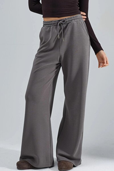 Hiccup Busem Ribbed Elastic Waist Long Trousers