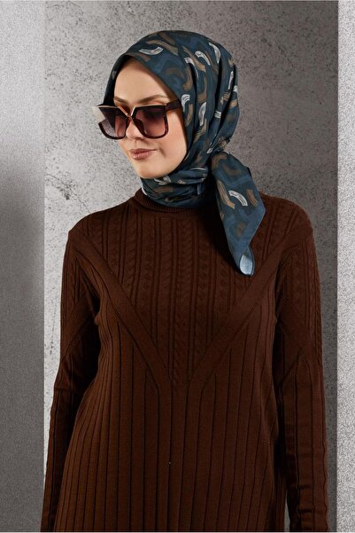 Alvina ALVİNA ВІЗЕРУНКОВИЙ ШАРФ 8504 - З ПАСОМ І ДЕТАЛЯМИ КРОЮ