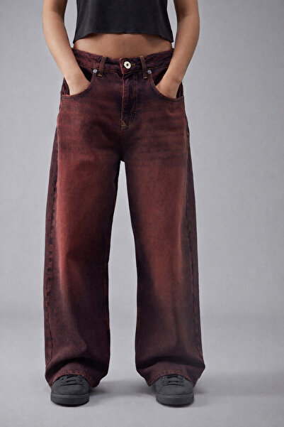 september island Vintage Burgundy Baggy Boyfriend Shalwar Jeans
