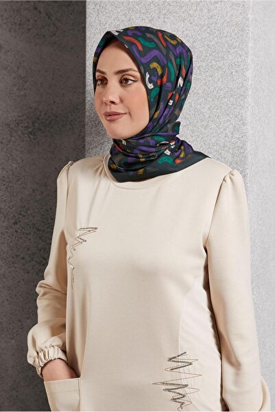 Alvina ALVİNA ВІЗЕРУНКОВИЙ ШАРФ 8504 - З ПАСОМ І ДЕТАЛЯМИ КРОЮ