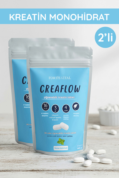 Fortis Vital Creaflow Çiğnenebilir Kreatin 80 Tablet (2 Paket)