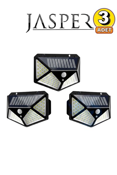 JASPER 067 3 Adet Güneş Enerjili Solar Aydınlatma Harekete Duyarlı Sensörlü A...