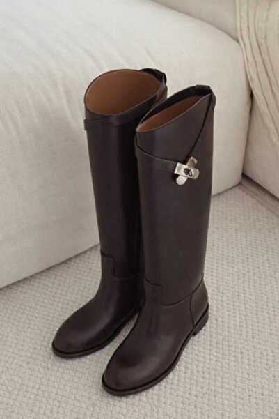 POTEEN Cizme lungi și elegante pentru călărețe Hermod pentru femei, cu detali...