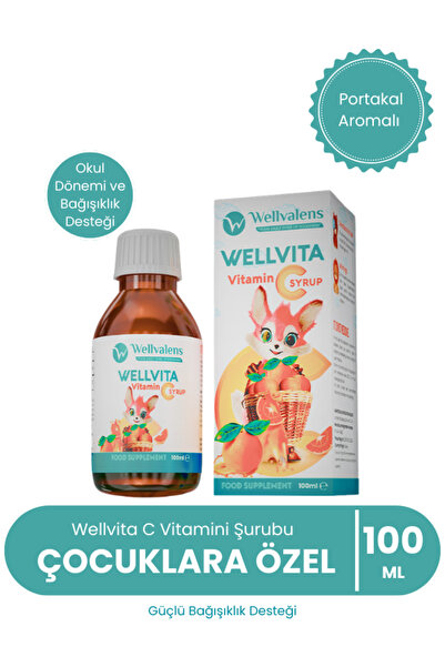 Wellvalens Wellvita C Vitamini Şurubu (100 ml) Portakal Aromalı Okul Dönemi v...