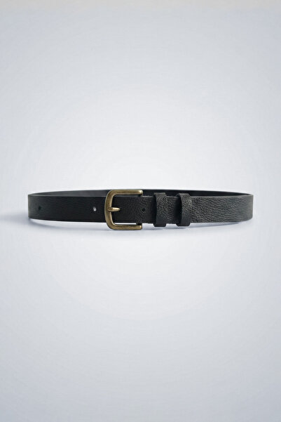 ablukaonline Erkek İnce Kare Tokalı Kemer Siyah