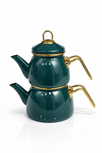 PR HOME Emaye Mini Model Emaye Çaydanlık Petrol Yeşili