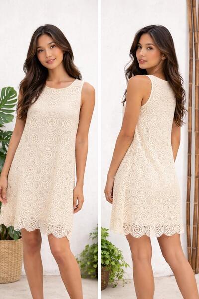 White By Nature Naturel Örme Elbise