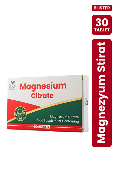 HCK NATURAL Magnezyum Sitrat İçeren Takviye Edici Gıda 30 Tablet Blister