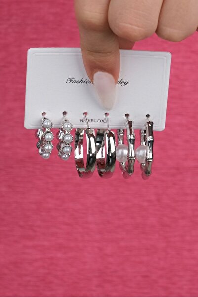 Jack Ferrero نموذج حلق نسائي من الفولاذ الملون مكون من 6 قطع