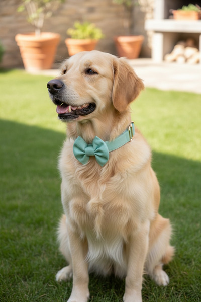 BiBa Pet Sky Dog Collar with Detachable Bow