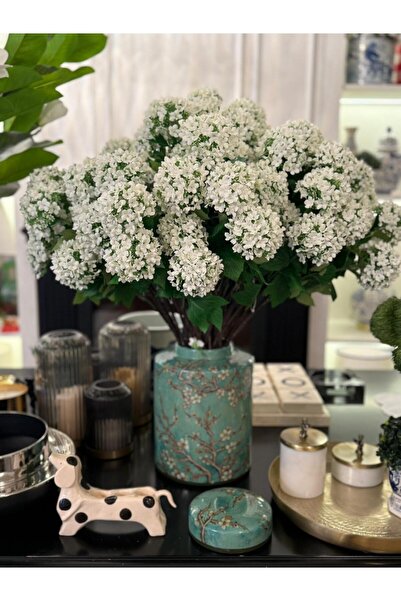 Dekordan House Yapay 1. Kalite Beyaz 3 Dal Ortanca