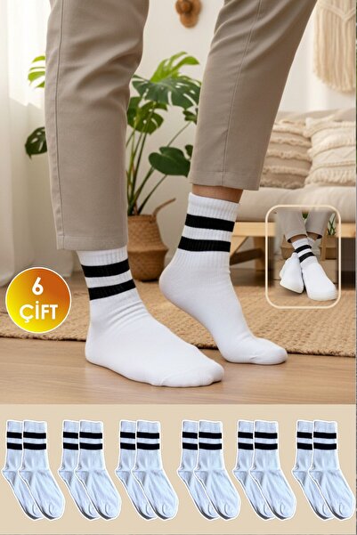 YASYAS 6 Pairs Unisex Adult and Children Tennis College Sports Socks