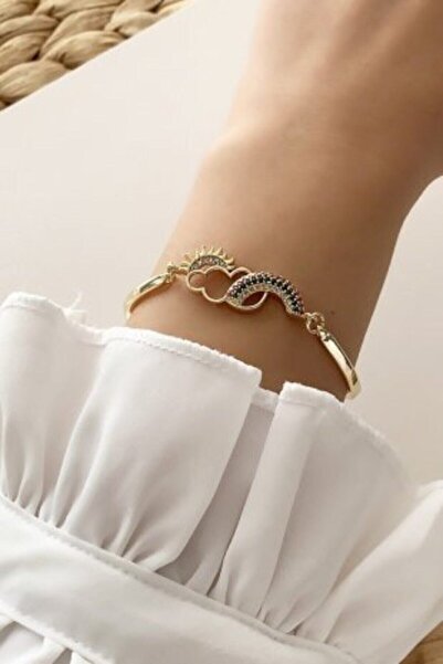 Rainbow Cloud Sun Zircon Bracelet Gold Plated Gold Color
