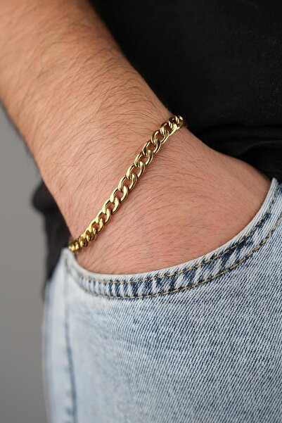 Jack Ferrero سوار جلدي للرجال بقفل فولاذي لا يترك لونًا