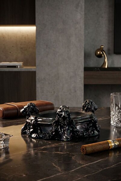 METAFOX Küllük Kül Tablası Sigara Küllüğü Siyah Model 7