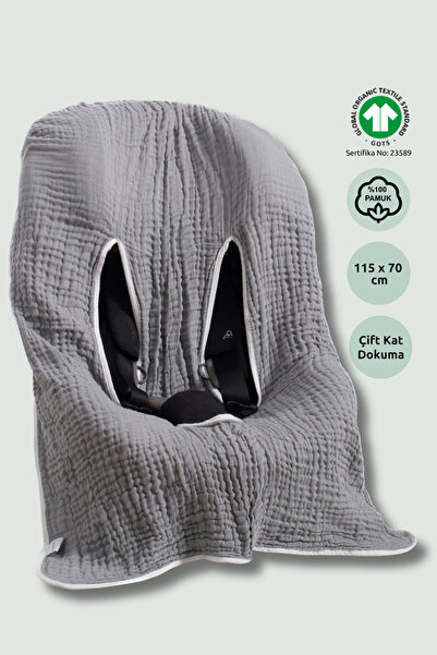 Zuppers Müslin Oto Koltuğu Ve Anakucağı Kılıfı - Duman