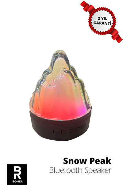 BOMER 7 RENK LED IŞIKLI BLUETOOTH HOPARLÖR SNOWPEAK SPEAKER KABLOSUZ SES SİSTEMİ