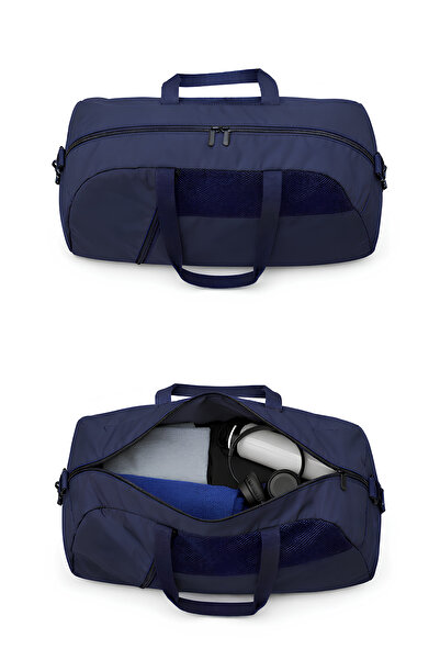 MUCCO Geantă de sport de călătorie de mână Kaff mare bleumarin cu buzunar fro...