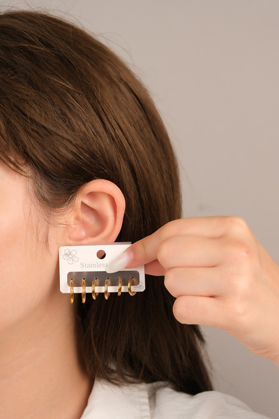 Jack Ferrero KADIN ÇELİK RENK ATMAZ  KÜPE MODELİ