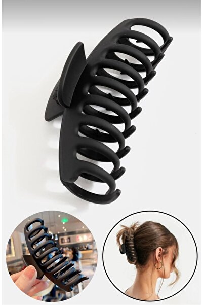 Monalisa Büyük Boy Sıkı Dişli Siyah Mandal Toka