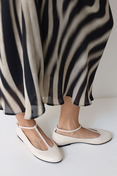 LUTVELIZADE Babet 2606 - Balerini pentru femei cu vârf oval și detaliu tip fe...