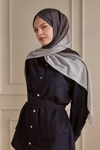 SilkTouch Mürdüm Degrade Desen Kraş Şal