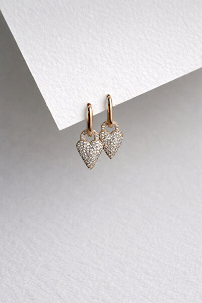 Owentis Steel Rose Gold Stone Heart Form Dangle Wadley Earrings - Does Not Ta...